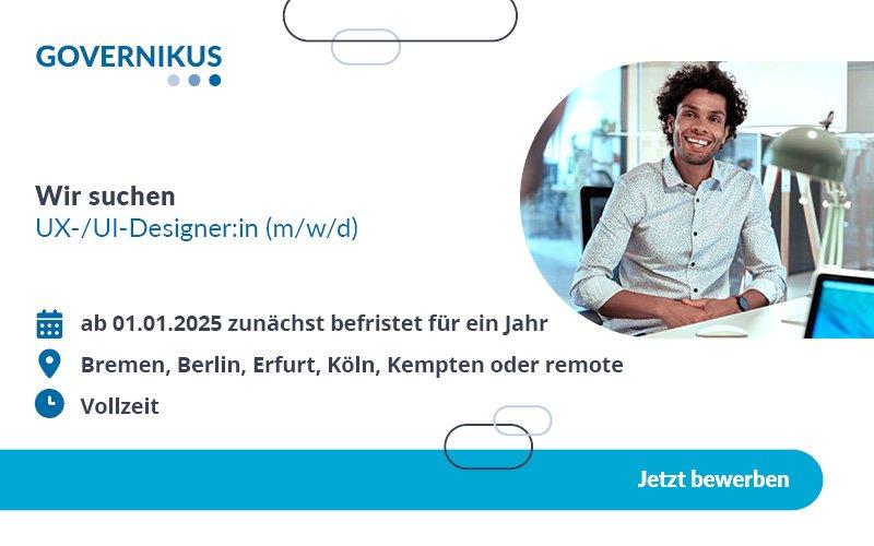 UX-/UI-Designer:in (m/w/d) (Vollzeit | Bremen / Telearbeit)